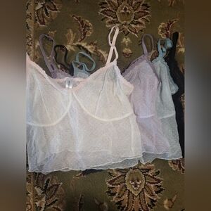 Lot of 4 Old Navy Longline Lace Polka Dot Bralette, Size Medium